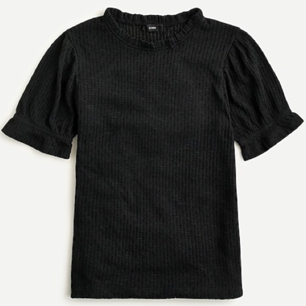 NWT J.Crew Puff Short Sleeve Pointelle Top